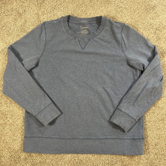 LL Bean Women's Blue Long Sleeve Sweater Crewneck Size Medium Cotton Blend - Picture 1 of 9